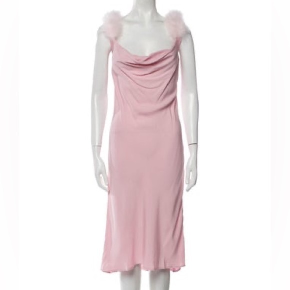 Sleeper Pink voulez vous dancer feather slip dress - Picture 9 of 9